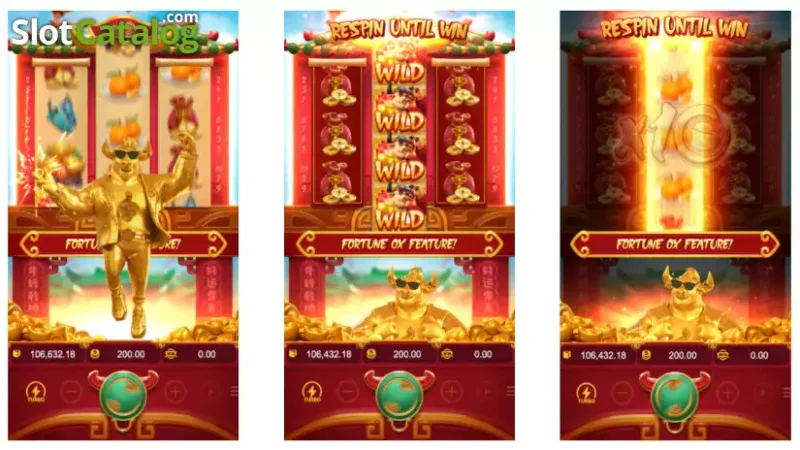 Fortune Ox Respin Until Win Feature and Full Reel Multiplier